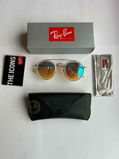Anteojos De Sol Ray-ban Round Double Bridge RB3647 001 40 Copper Espejado - Fredshop