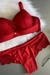 CONJUNTO PLUS SIZE COM BASE DE ESPUMA RENDADO LAÇO E PINGENTE E CALCINHA FIO DUPLO COM PALA NA CINTURA - Peach Melon