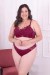 CONJUNTO PLUS SIZE EM MICROFIBRA E RENDA, SUTIÃ COM BOJO, ARO, BARBATANAS, BASE DE ESPUMA E CALCINHA FIO EM RENDA
