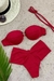 CONJUNTO BIQUÍNI TOMARA QUE CAIA BOJO MEIA TAÇA E ARO COM DETALHE DE ARGOLA DOURADA E CALCINHA FIO DUPLO COM PALA LARGA NAS LATERAIS - Peach Melon