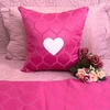Capa Almofada Jacquard 40x40 Pink Coração Decorativa Quarto Sala