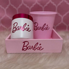 Kit Bandeja Porta Pincéis Decorado Rosa Pink Personalizado Quarto