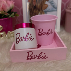 Kit Bandeja Porta Pincéis Decorado Rosa Pink Personalizado Quarto - comprar online