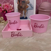 Kit Bandeja Porta Pincéis Decorado Rosa Pink Personalizado Quarto Barbie