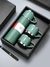 caneca Kit Garrafa Térmica Vacuum Bottle Inox 500ml + 3 Xícaras Bebidas Fria ou Quente