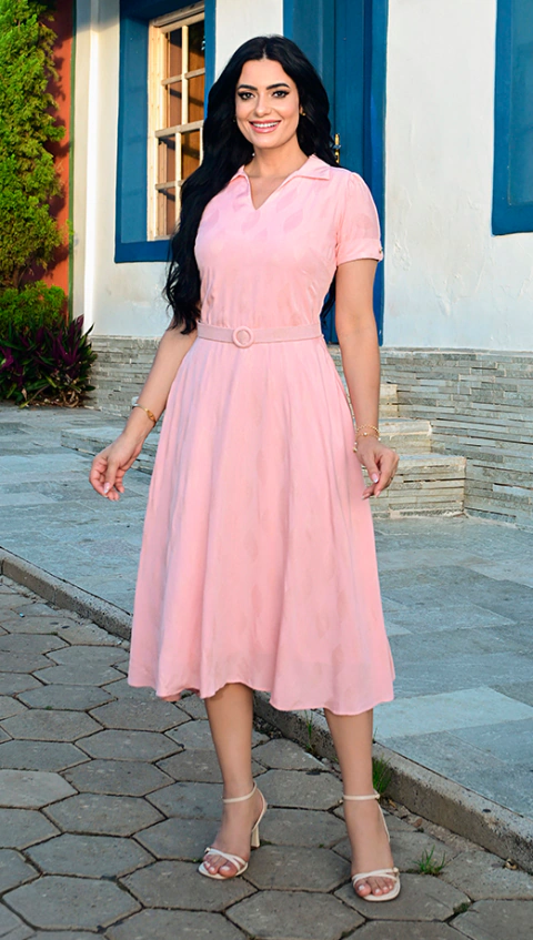 VESTIDO ALINE MIDI VISCOSE JACQUARD - 30529