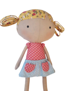 Boneca Rag doll loira com flores - comprar online
