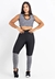 Cropped e Calça Legging Preto e Mescla Detalhe Costas Conjunto Fitness | REF: LX173 - RSE | Replicadora