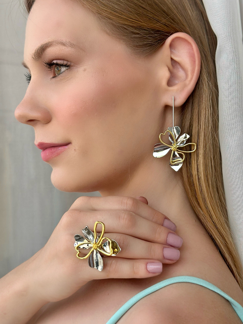 Conjunto Mavie - (Mix de Banho a ouro 18k e Rodio prata)