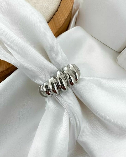 Anel Croissant - Follhado Prata 925