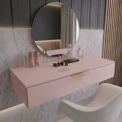 Penteadeira 70cm suspensa 100% MDF cor rosa