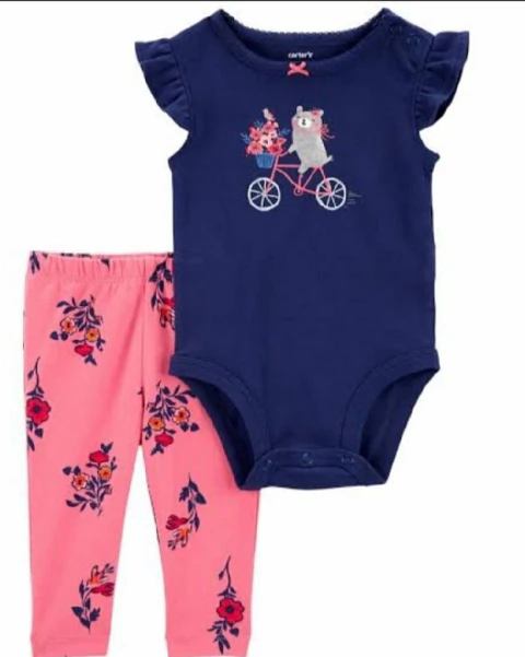 Conjunto Infantil Carter's Ursinha de Bicicleta