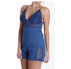 Babydoll de microfibra com renda