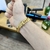 Imagem do Corrente e Pulseira Grumet Lacraia 13mm Fecho Trava Dupla Banhado A Ouro 18k