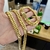 Corrente e Pulseira Grumet Lacraia 13mm Fecho Trava Dupla Banhado A Ouro 18k