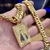 Corrente Grumet 13mm Com Pingente Nossa Senhora Cravejado Banhado A Ouro 18 na internet