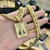 Corrente Grumet 13mm Com Pingente Nossa Senhora Cravejado Banhado A Ouro 18