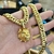 Corrente Grumet 13mm Com Pingente Pitbull G Banhado A Ouro 18k