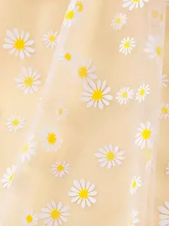 Adorable Vestido de Malla con Estampado de Margaritas - Baby Haus Mx