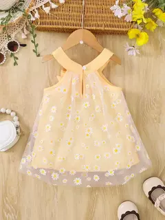 Adorable Vestido de Malla con Estampado de Margaritas - comprar en línea