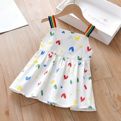 vestido de verano transpirable para niñas arcoiris