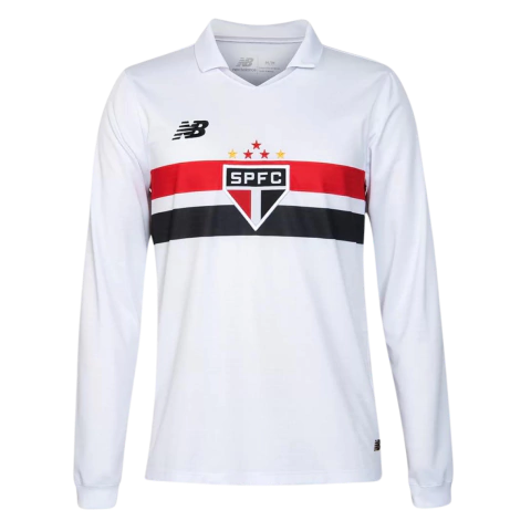 Camisa São Paulo I 24/25 manga longa - Torcedor New Balance Masculina - Branca
