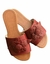 FLAT RASTEIRA FEMININA FLOR MARSALA COURO LEGÍTIMO - comprar online
