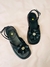 SANDÁLIA FLATFORM FEMININA FLOR STRASS PRETA - Flor de cerejeira
