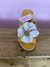 BIRKEN FEMININA FLOR COURO LEGÍTIMO MOSTARDA