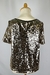Blusa Preta Paete Dourado - Dip Chic Brechó Boutique