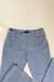 Calça Alfaiataria Azul Botões Rosa Brooksfield - loja online