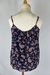 Blusa seda azul marinho estampada - Dip Chic Brechó Boutique