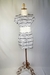 Imagem do Vestido curto tweed listrado com renda preto e branco