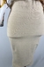 Vestido midi saia bege elastica estampa borboletas