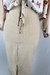 Vestido midi saia bege elastica estampa borboletas - loja online