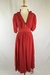 Vestido Longo vermelho com ombreiras e drapeado - comprar online