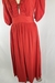 Vestido Longo vermelho com ombreiras e drapeado - Dip Chic Brechó Boutique