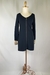 Vestido preto curto manga bege miçangas - comprar online