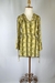 Vestido seda estampa cobra amarelo marrom - Dip Chic Brechó Boutique