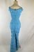 Vestido Azul Ciano Longo Bandagem - loja online