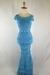 Vestido Azul Ciano Longo Bandagem - comprar online
