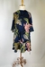 Vestido azul marinho floral Shoulder - comprar online