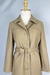 Trench Coat Lã Pespontado Marrom