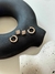 Aros de plata 925 rodinada argolla rosé mitad cubics engarzados