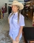 CAMISA FEMININA LONG LINE/ BORDADA/ TXC