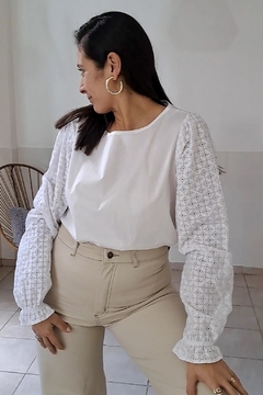 BLUSA ALGODÓN MANGA BRODERIE (BLAB) - comprar online