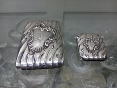Antigua Cigarrera Y Cerillero Plata Francesa