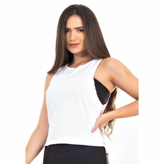 Blusa Branca e Rose Com Tela e Tomara que Caia Cropped Preto | REF: LX292 - comprar online