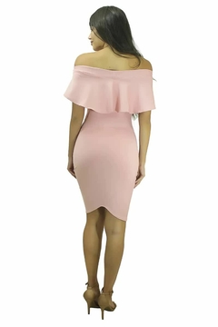 Vestido Ombro a Ombro com Babado Elegante Tubinho | REF: VK10 - Fit & Move