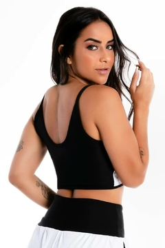Cropped Alcinha Preto e Branco Liso | REF: LX222 - comprar online